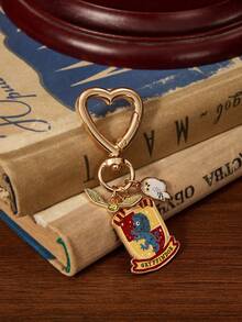 HARRY POTTER X SHEIN 跨境热销锌合金卡通动物图案印花吊坠，爱情锁钥匙扣，小众高端感，简约大气，也可作包包装饰，适合各种派对、音乐会、节日等场合。 - 金色 - 查看 2