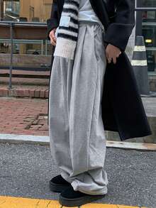 DAZY Women's Extra Loose Street Style Sweatpants With Elastic Waist & Drawstring,Women Joggers Fall - Light Grey - View 4