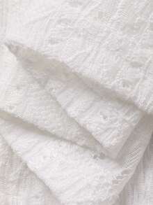 DAZY White Hollow-Out High Waist Vacation Beach Pants For Women - White - View 7