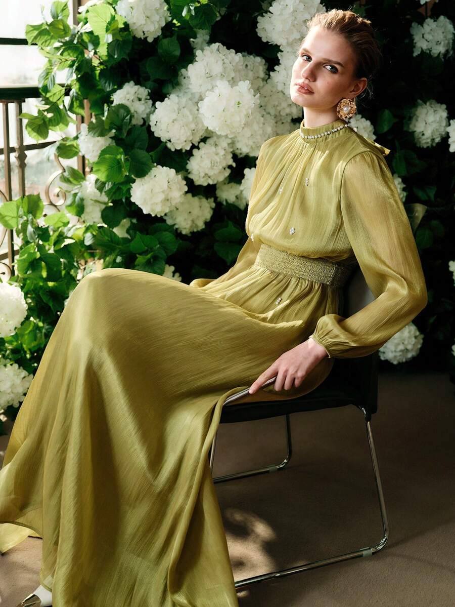 Arave 女士优雅派对珍珠装饰连衣裙