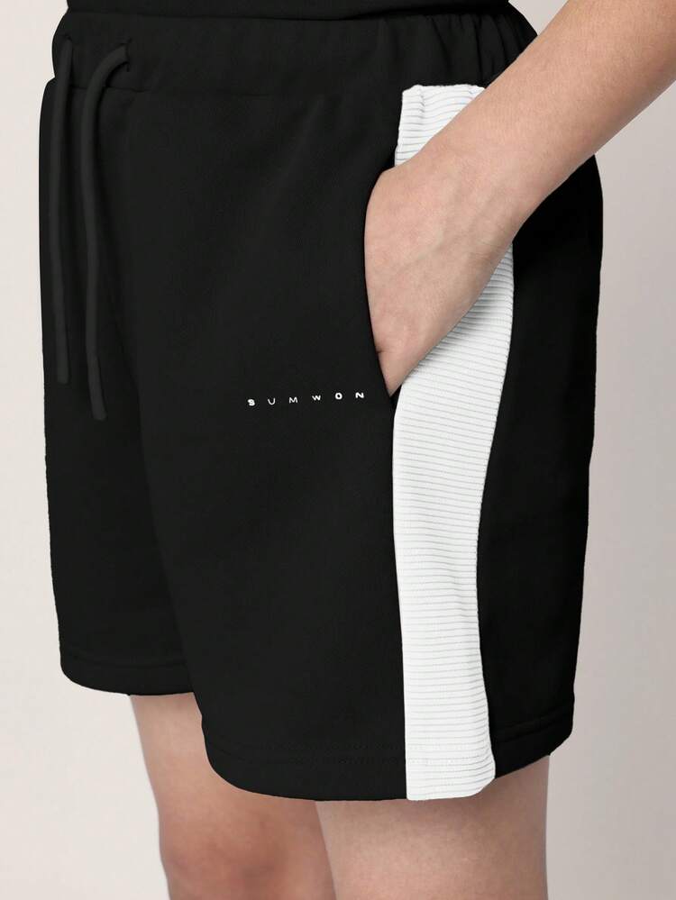 Color Block T-Shirt And Shorts Set