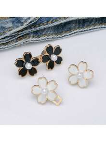 1/2 Pairs Sakura Waist Buttons, Adjustable And Removable Waist Shaping Buttons, Used To Adjust The Waistline Of Jeans Or As Clothing Accessories, No Need To Sewing Buttons. - Multicolor - View 5