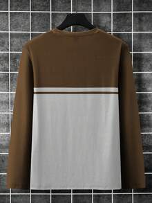 Manfinity Homme 男士字母皇冠印花圆领长袖休闲T恤 - 彩色 - 查看 2