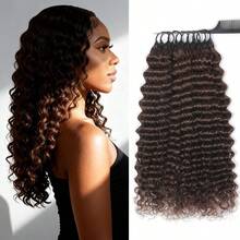 Boho Braids Human Crochet Hair In 100% Remy Human Hair Feather Line Crochet Hair Braids Salon Silky Seamless Invisible Natural Black Color For Thin Hair Woman Micro Pre Looped Crochet Human Hair Deep Wave Extensions