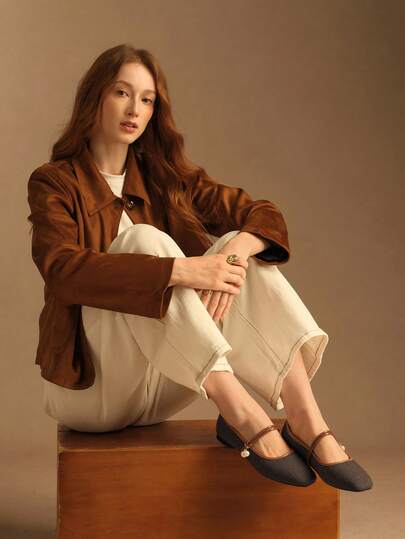 Rosivie Women's Faux Pearl Decor Fashion Casual Slip-On Loafers