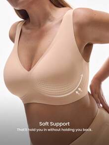 LUVLETTE 大码文胸和无钢圈文胸 - 杏色 - 查看 5