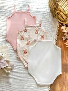 Vintaside Kids 女婴无袖数码印花休闲连体衣，适合户外休闲、露营、度假或日常穿着 - 彩色 - 查看 2