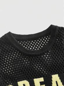 ROMWE MEN Pull col rond homme en tricot bicolore, mode rétro - Multicolore - Voir 4