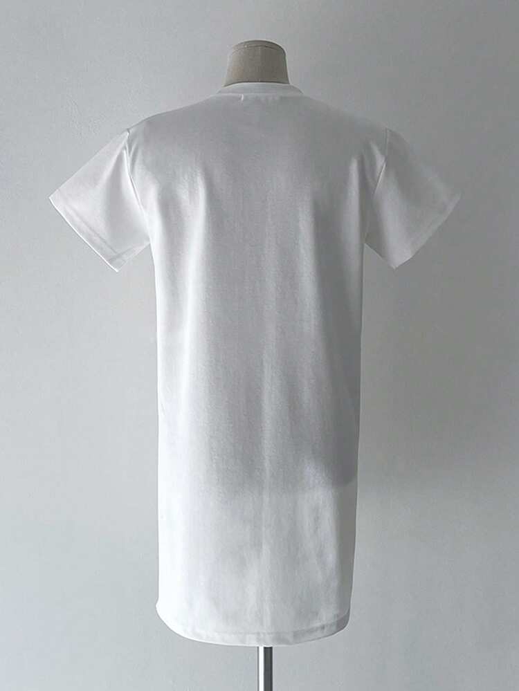 Women's Solid Color Loose T-Shirt Dress Summer Sundress,Casual Women Dresses