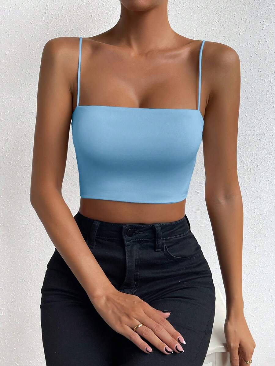 Chiquease Blue Color Offthe Shoulder Sleeveless Basic Sling, Sling,Elevated Elegance Sling,Prom Sling,Rave TopFestival,Streetwear,Women Birthday Sling,Autumn And Winter Sling,Sparkly Sling,Concert Sling,Club Sling,Date Night Sling,Party Must Have,Basic Sling,Going Out Sling,Casual Knit Sling - Blue - View 1