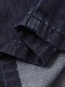 DAZY Women's Asymmetric-Shoulder Denim Top And Straight-Leg Jeans Casual Vacation Denim Set