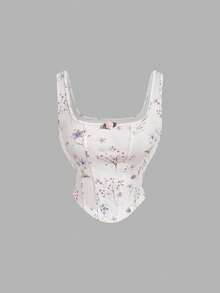 SHEIN MOD Bộ đồ nữ gồm áo hai dây ôm sát và chân váy midi họa tiết hoa nhí, thích hợp cho mùa xuân/hè, trang phục đi club gợi cảm, trang phục dự tiệc, bộ đồ hoa, thời trang đường phố, trang phục đồng quê, phong cách boho. - Nhiều màu - Xem 5
