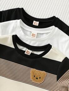 Cozy Pixies 6件套男婴柔软针织圆领短袖上衣和松紧腰短裤套装 - 彩色 - 查看 7