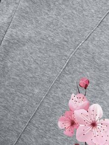 STEELVANCE Quần thể thao nam dáng rộng, thoải mái, phong cách thường ngày, đi làm, đi nghỉ mát, in chữ hoa anh đào, cạp chun, ống rộng, có dây rút. - Xám - Xem 7