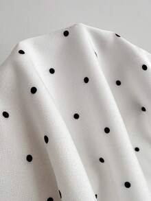 Sweetra Elegant French Style Halter Neck Design Polka Dot Fabric Commuter Chic Sexy Lady Blazer, Spring/Summer Fashion New - Black and White - View 6