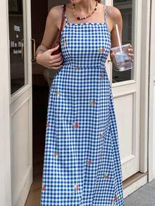 Elyressa 优雅性感女式梭织印花连衣裙 - 藍色 - 查看 8