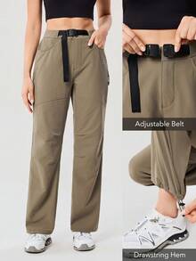 OutZeal Women Hiking Pants Camping Hiking Slim-Fit Adjustable Belt With Multi Pockets - Khaki - View 4