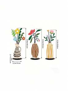 Joivida 3 件套金属多巴胺家居装饰品，UV 印刷多巴胺花瓶造型装饰品，适用于桌面装饰、办公室装饰、家居饰品、情人节、婚礼、新年礼物赠送 - 彩色 - 查看 9