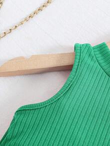 Travachic KIDS Baby Girl Summer Cute Vacation Knit Green Camisole Floral Pattern Pants Set - Multicolor - View 6