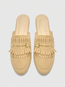 CUCCOO BIZCHIC 女士休闲套脚平底鞋，流苏设计，适合日常穿着 - 駝色 - 查看 2