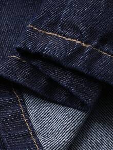 DAZY Women's Solid Color Button Front Long Sleeve Jacket And Pants Casual Denim Suit - Blue - View 8