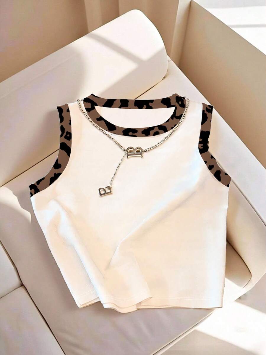 GlowEve 女士豹纹休闲百搭背心 - 彩色 - 查看 1