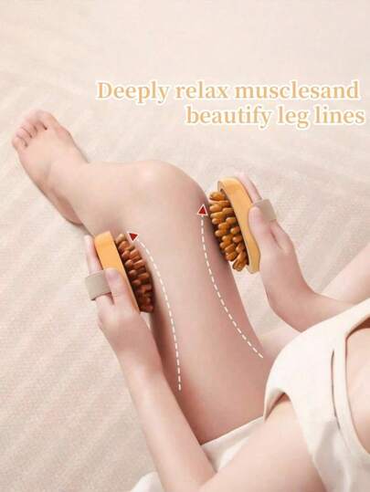 1pc / 2pcs Handheld Wood Scalp & Body Massager Comb - Wood Head Massage Brush, Natural Acupoint Meridian Therapy Brush For Head Relaxation, Anti-Cellulite Body Shaping, Essential Oil Spa & Muscle Pain Relief, Portable Wooden Comb For Daily Use