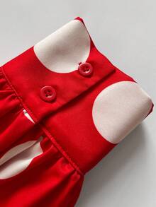 Maweii 大码女士优雅派对深V领系腰波点连体裤