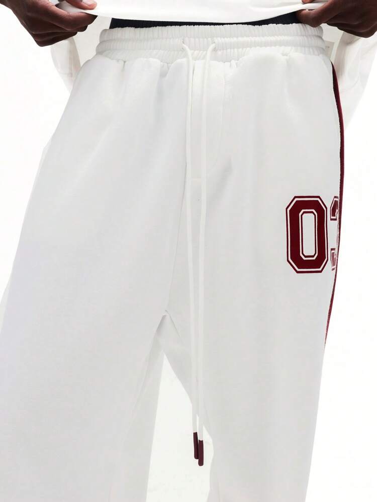 コントラストサイドパネル付きドロップクロッチジョガー