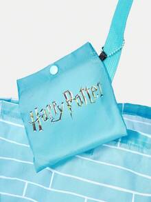 HARRY POTTER X SHEIN Túi xách cỡ lớn thời trang họa tiết mèo cầu vồng - Màu xanh hồ - Xem 4