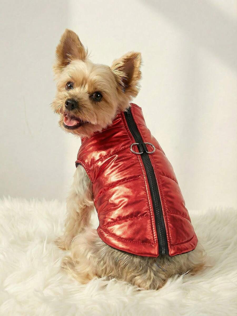 PETSIN 给您心爱的宠物穿上防溅背心，就像给它穿上一件温暖的小外套。抵御寒冷，保持温暖。多种颜色可选。 - 亮紅色 - 查看 1