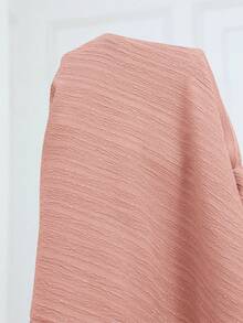 SHEIN Lady Jesienno-zimowa praca w kolorze zielonym, z wycięciem, z rękawami typu nietoperz, sukienka kaftan, sukienki w dużych rozmiarach, stroje wakacyjne, stroje plażowe dla kobiet, sukienka na wakacje na plaży, sukienka na wesele, sukienka dla gościa, sukienka biznesowa, swobodna, sukienka na studniówkę - Różowy - Zobacz 7