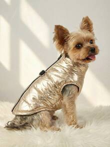 PETSIN Wear Splash Proof Vest And Give Your Beloved Pet A Warm 'little Padded Coat'. Keep The Cold At Bay And Keep Warm. Available In Multiple Colors - Bright gold - View 3