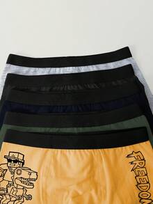 5条/包 青少年男童机械恐龙印花平角内裤 - 彩色 - 查看 6