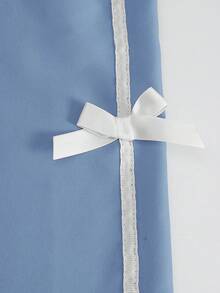 Elladie kids 浅蓝色少女可爱修身圆领短袖蕾丝蝴蝶结T恤搭配长款蝴蝶结运动裤两件套。蕾丝蝴蝶结上衣，蝴蝶结服装，蓝色蝴蝶结套装，浅蓝色套装，女孩蓝白套装，蝴蝶结服装，蝴蝶结裤子，少女可爱浅蓝色圆领短袖蕾丝蝴蝶结上衣搭配长款蝴蝶结运动裤套装。优雅派对礼服。夏季服装。 - 淺藍色 - 查看 8