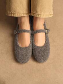 Rosivie Women's Buckle Design Elegant Warm Casual Shoes For Winter Valentine's Day - Khaki - View 5