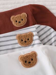 Newborn Simple Fashion Long Sleeve Jumpsuit Loungewear Set - Multicolor - View 7