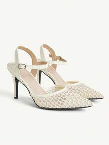 CUCCOO CHICEST Women Heeled Sandals Elegant Shoes Wedding Shoes - Beige - View 4
