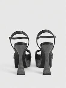 CUCCOO LuxiPop Women Heeled Sandals - Black - View 5