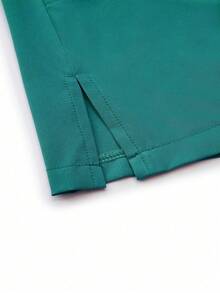 TaskEZ Scrubs Set: V-Neck Short Sleeve Top & Pants Scrub Uniform For Healthcare Workers - Green - View 4