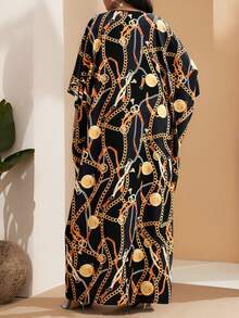 SHEIN Lady 春夏秋冬优雅派对通勤办公彩色编织缺角舞会礼服短袖长袍 - 彩色 - 查看 4