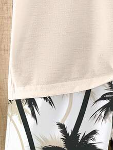 SHEIN Streecool Kids 2pcs/Set Toddler Boys' Casual Creative Coconut Tree, Sunset, Wave Graphic Print Short Sleeve T-Shirt And Shorts, Comfortable Daily Outfit, Suitable For Spring, Summer And Autumn - Multicolor - View 7