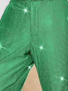 HIMLAND 男士口袋时尚针织休闲金箔裤 - 綠色 - 查看 6