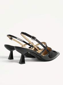 CUCCOO CHICEST Women's Pointed Toe Buckle Design Fashionable High Heels, Versatile For Daily Wear - Black - View 9