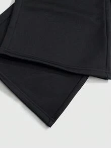 ROMWE MEN Essentials 星空图案运动裤，男女通用宽松抽绳阔腿休闲裤，高街风格黑色慢跑裤 - 黑色 - 查看 5