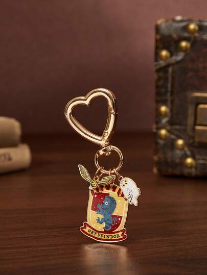 HARRY POTTER X SHEIN Cross-Border Hot-Selling Zinc Alloy Cartoon Animal Pattern Printing Pendant, A Love Lock Keychain, Niche High-End Sense, Simple Atmosphere, Can Also Be Used As Bag Decoration, Suitable For Various Parties, Concerts, Festivals