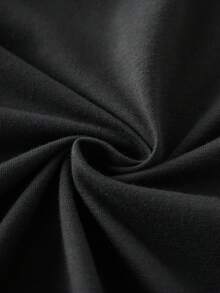 MTV | SHEIN 青少年男孩字母图案圆领短袖T恤和短裤套装 - 深灰色 - 查看 5