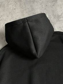 AXEPEAK Men's Moon Print Long Sleeve Pocket Casual Hoodie - Black - View 3