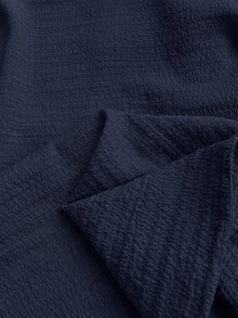 SHEIN EZwear Summer Drop Shoulder Pocket Patched Shirt Without Cami Top - Navy Blue - View 5