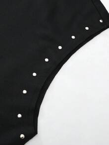 ROMWE MEN Goth 个性街头风男士圆领背心，袖口和领口饰有铜色滚边，宗教图案印花，完美契合街头服饰和音乐节场合。 - 黑色 - 查看 7